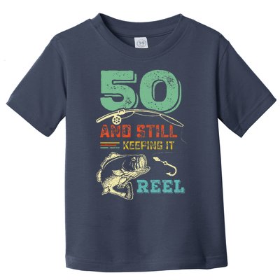 50th Birthday Fishing Turning 50 Fisherman Pun Gift Toddler T-Shirt