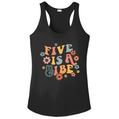 5th Birthday Five Is A Vibe 5yr Fifth Birthday Ladies PosiCharge Competitor Racerback Tank