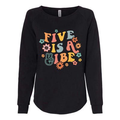 5th Birthday Five Is A Vibe 5yr Fifth Birthday Womens California Wash Sweatshirt