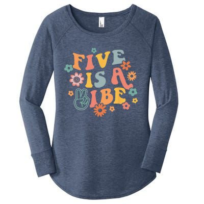 5th Birthday Five Is A Vibe 5yr Fifth Birthday Women's Perfect Tri Tunic Long Sleeve Shirt