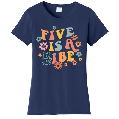 5th Birthday Five Is A Vibe 5yr Fifth Birthday Women's T-Shirt