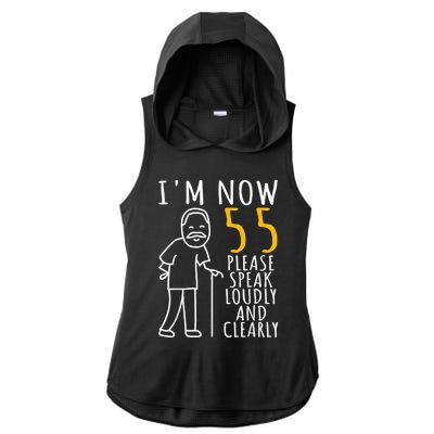  55th Birthday For Him | I'm Now 55 Years Old | Cool BDay Ladies PosiCharge Tri-Blend Wicking Draft Hoodie Tank