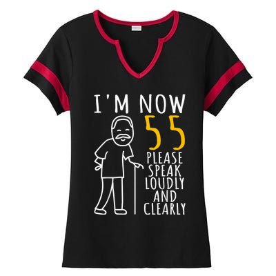  55th Birthday For Him | I'm Now 55 Years Old | Cool BDay Ladies Halftime Notch Neck Tee