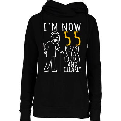  55th Birthday For Him | I'm Now 55 Years Old | Cool BDay Womens Funnel Neck Pullover Hood