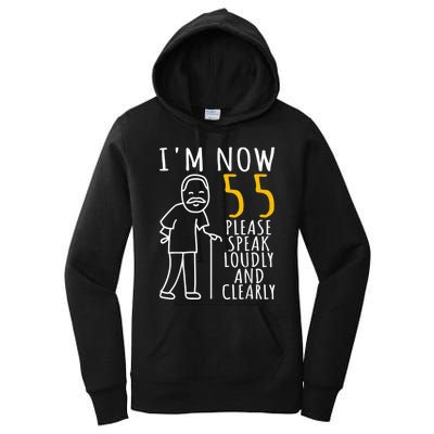  55th Birthday For Him | I'm Now 55 Years Old | Cool BDay Women's Pullover Hoodie