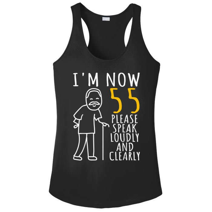  55th Birthday For Him | I'm Now 55 Years Old | Cool BDay Ladies PosiCharge Competitor Racerback Tank