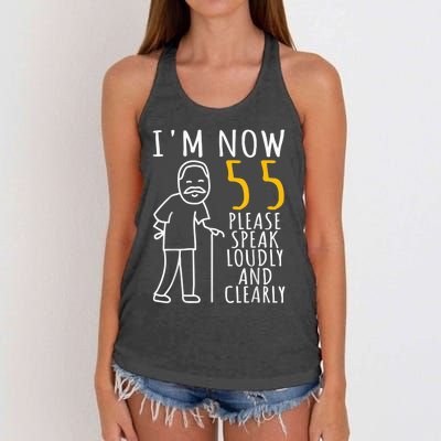  55th Birthday For Him | I'm Now 55 Years Old | Cool BDay Women's Knotted Racerback Tank