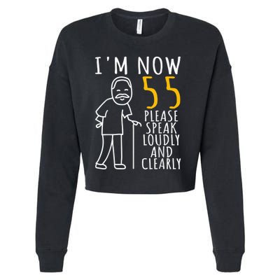  55th Birthday For Him | I'm Now 55 Years Old | Cool BDay Cropped Pullover Crew