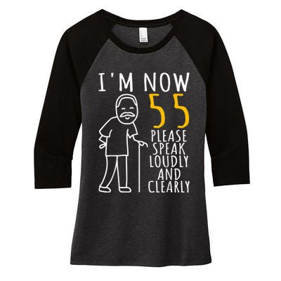  55th Birthday For Him | I'm Now 55 Years Old | Cool BDay Women's Tri-Blend 3/4-Sleeve Raglan Shirt