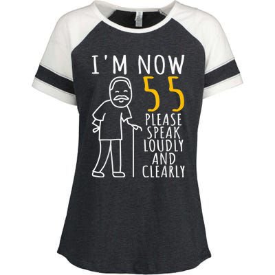  55th Birthday For Him | I'm Now 55 Years Old | Cool BDay Enza Ladies Jersey Colorblock Tee