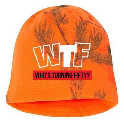 50th Birthday Funny Wtf Whos Turning Fifty Funny Gift Kati - Camo Knit Beanie