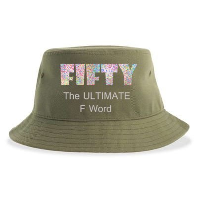 50th Birthday Fifty The Ultimate F Word Cute Gift Sustainable Bucket Hat