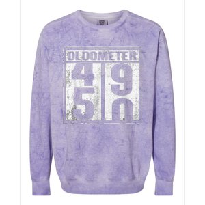 50th Birthday Funny Gift Oldometer 4950 Colorblast Crewneck Sweatshirt