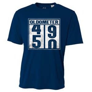 50th Birthday Funny Gift Oldometer 4950 Cooling Performance Crew T-Shirt