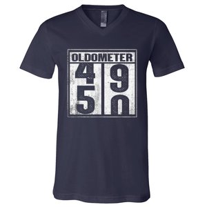 50th Birthday Funny Gift Oldometer 4950 V-Neck T-Shirt