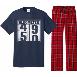 50th Birthday Funny Gift Oldometer 4950 Pajama Set