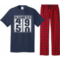 50th Birthday Funny Gift Oldometer 4950 Pajama Set