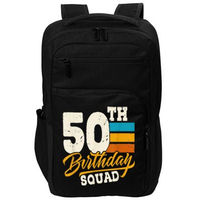 50th Birthday For Squad 50 Yrs Old Bday Vintage Impact Tech Backpack