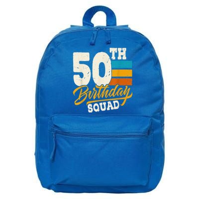 50th Birthday For Squad 50 Yrs Old Bday Vintage 16 in Basic Backpack