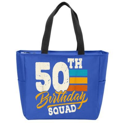 50th Birthday For Squad 50 Yrs Old Bday Vintage Zip Tote Bag