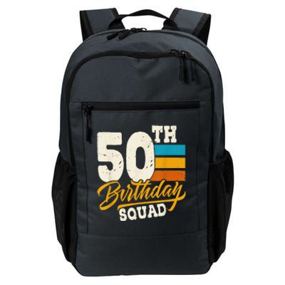 50th Birthday For Squad 50 Yrs Old Bday Vintage Daily Commute Backpack