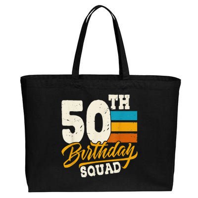 50th Birthday For Squad 50 Yrs Old Bday Vintage Cotton Canvas Jumbo Tote