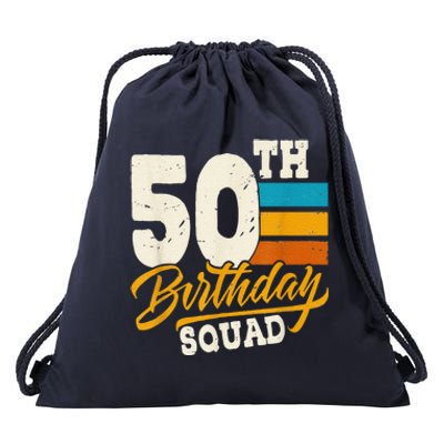 50th Birthday For Squad 50 Yrs Old Bday Vintage Drawstring Bag