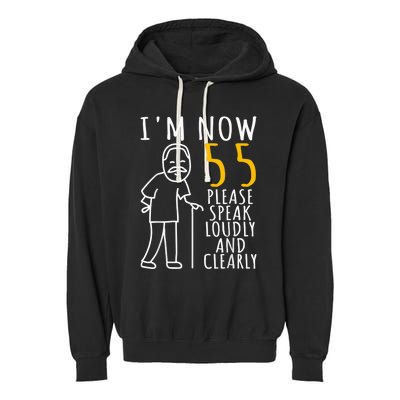  55th Birthday For Him | I'm Now 55 Years Old | Cool BDay Garment-Dyed Fleece Hoodie