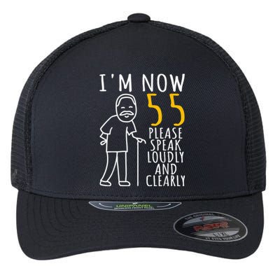  55th Birthday For Him | I'm Now 55 Years Old | Cool BDay Flexfit Unipanel Trucker Cap