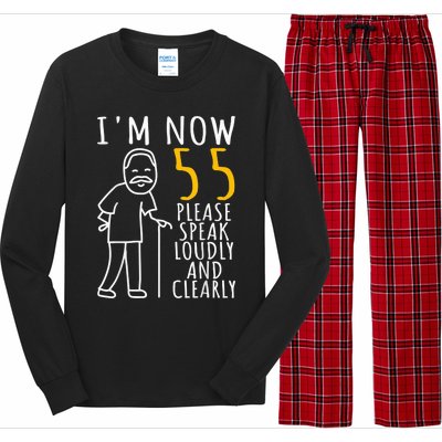  55th Birthday For Him | I'm Now 55 Years Old | Cool BDay Long Sleeve Pajama Set