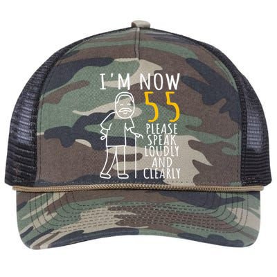  55th Birthday For Him | I'm Now 55 Years Old | Cool BDay Retro Rope Trucker Hat Cap