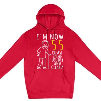  55th Birthday For Him | I'm Now 55 Years Old | Cool BDay Premium Pullover Hoodie