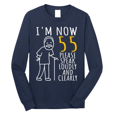  55th Birthday For Him | I'm Now 55 Years Old | Cool BDay Long Sleeve Shirt