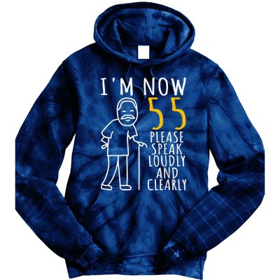  55th Birthday For Him | I'm Now 55 Years Old | Cool BDay Tie Dye Hoodie