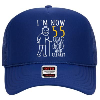  55th Birthday For Him | I'm Now 55 Years Old | Cool BDay High Crown Mesh Back Trucker Hat