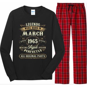 58th Birthday Gift 58 Years Old Legends Born March 1965 Long Sleeve Pajama Set