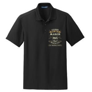 58th Birthday Gift 58 Years Old Legends Born March 1965 Dry Zone Grid Polo