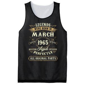 58th Birthday Gift 58 Years Old Legends Born March 1965 Mesh Reversible Basketball Jersey Tank