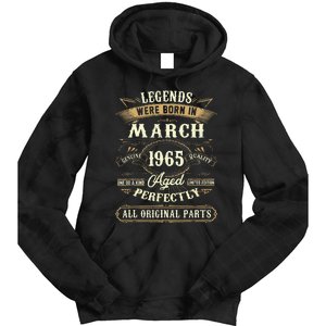 58th Birthday Gift 58 Years Old Legends Born March 1965 Tie Dye Hoodie