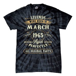 58th Birthday Gift 58 Years Old Legends Born March 1965 Tie-Dye T-Shirt