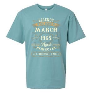 58th Birthday Gift 58 Years Old Legends Born March 1965 Sueded Cloud Jersey T-Shirt