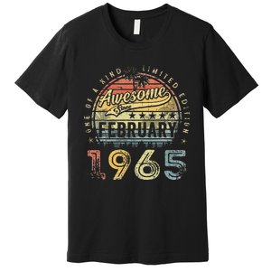 58th Birthday Gift Awesome Since February 1965 58 Year Old Cute Premium T-Shirt