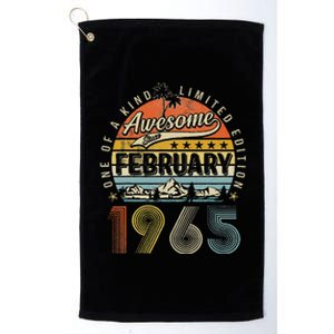 58th Birthday Gift Awesome Since February 1965 58 Year Old Platinum Collection Golf Towel