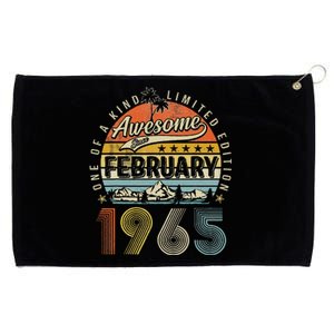 58th Birthday Gift Awesome Since February 1965 58 Year Old Grommeted Golf Towel