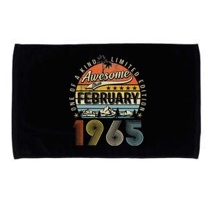 58th Birthday Gift Awesome Since February 1965 58 Year Old Microfiber Hand Towel