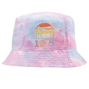 50th Birthday Gift Awesome Since February 1973 50 Year Old Cute Tie-Dyed Bucket Hat