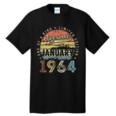 59th Birthday Gift Awesome Since January 1964 59 Year Old Tall T-Shirt