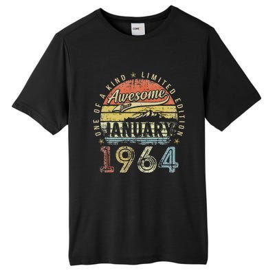 59th Birthday Gift Awesome Since January 1964 59 Year Old Tall Fusion ChromaSoft Performance T-Shirt