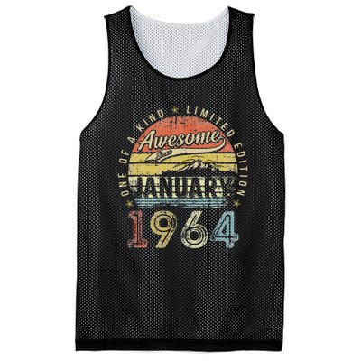 59th Birthday Gift Awesome Since January 1964 59 Year Old Mesh Reversible Basketball Jersey Tank