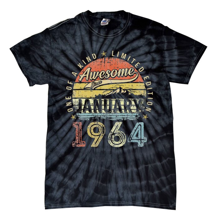 59th Birthday Gift Awesome Since January 1964 59 Year Old Tie-Dye T-Shirt